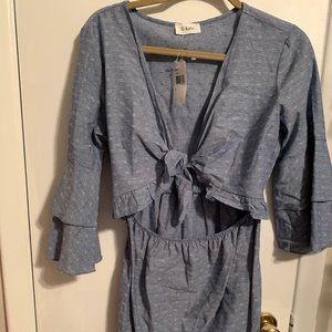 NEW LE Kate Blue Dress Bell sleeves 3/4